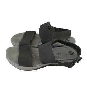 Cloudsteppers by Clarks Shoes Womens 8 Arla Jacory Black Elastic Sandals *Read*